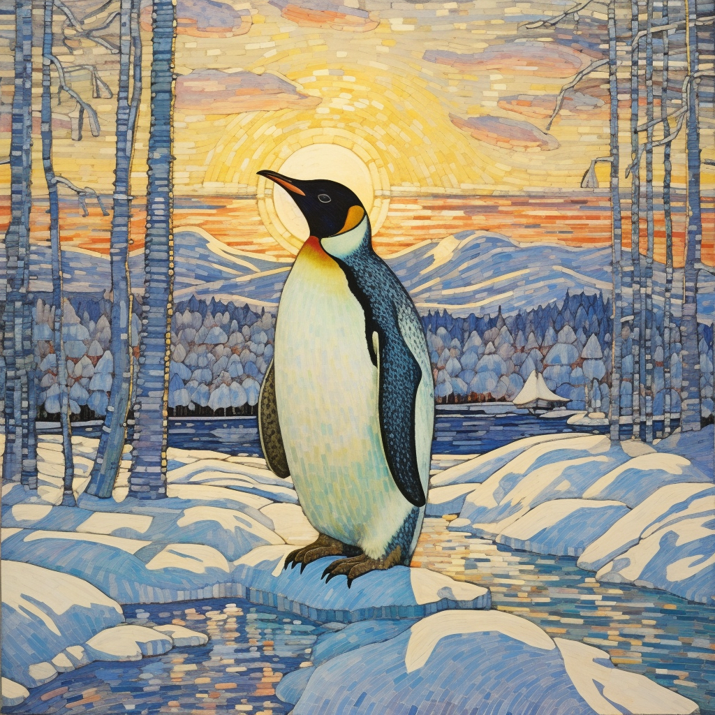 平和なコウテイペンギン